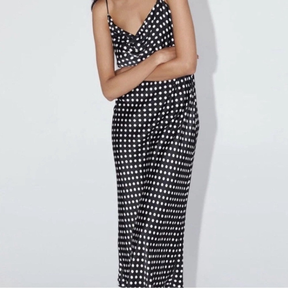 Zara Black and White Polka Dot Dress